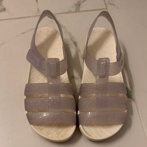 Kids Glitter Sandals - clear sparkle